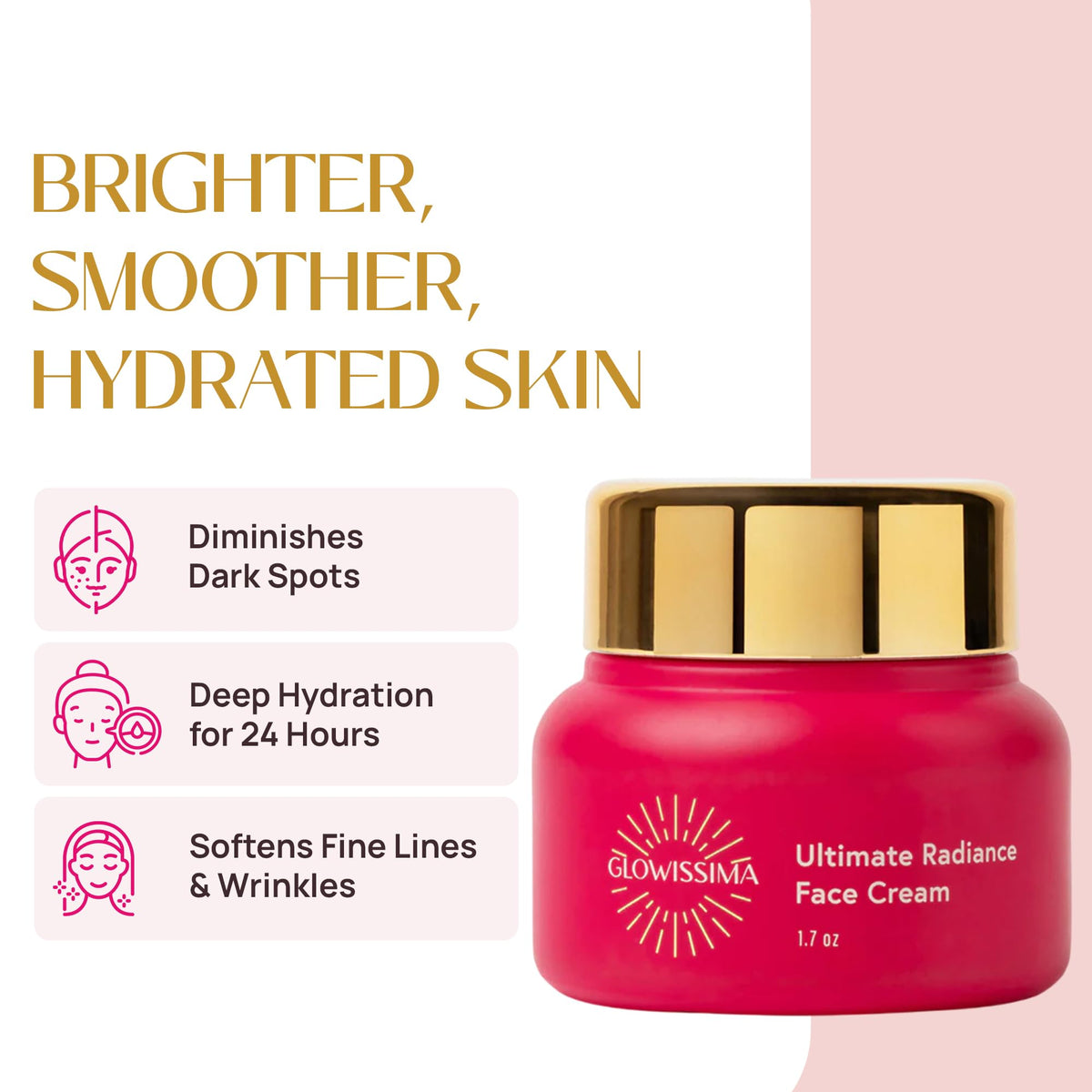 Ultimate Radiance Face Cream Nourishing Moisturizer Smooths - GLOWISSIMA Official Imagery - 3