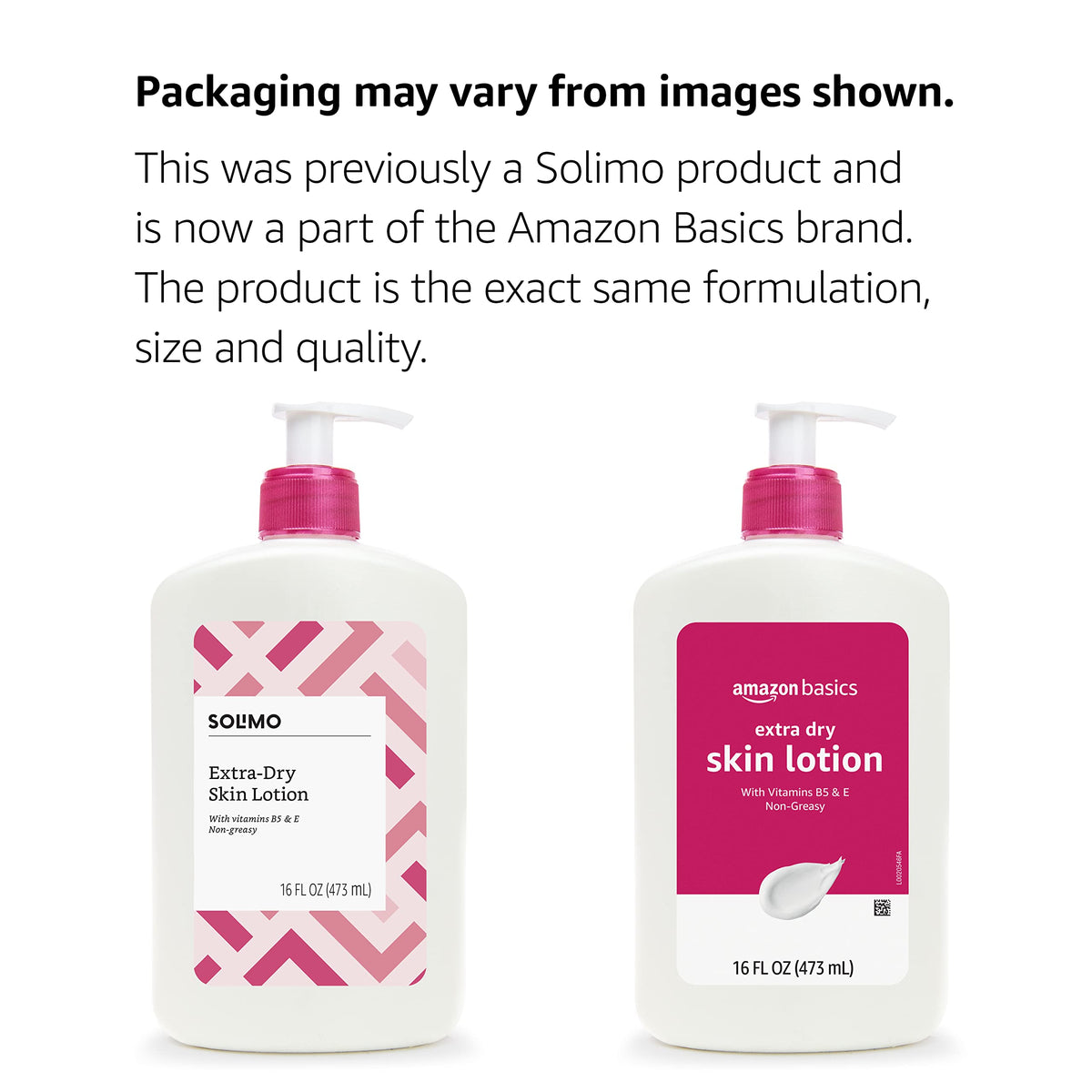 Amazon Basics Body Lotion For Dry Skin with Vitamins B5 E – close-up detail