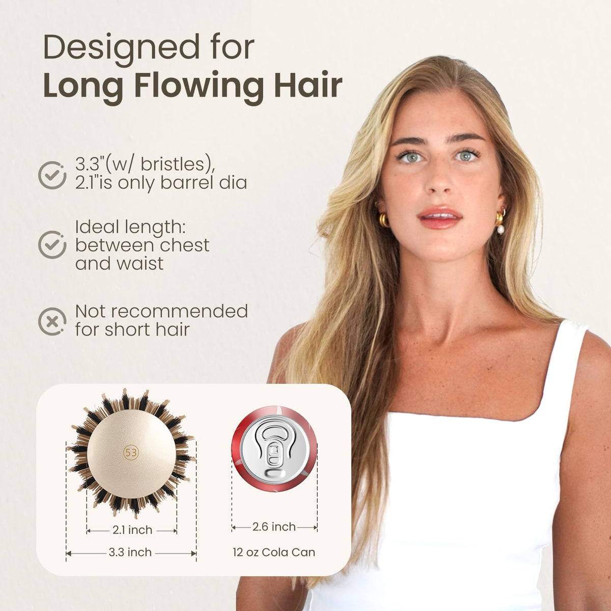 AIMIKE Round Hair Brush Nano Thermal Ceramic Ionic Tech 2 1 – packaging and label