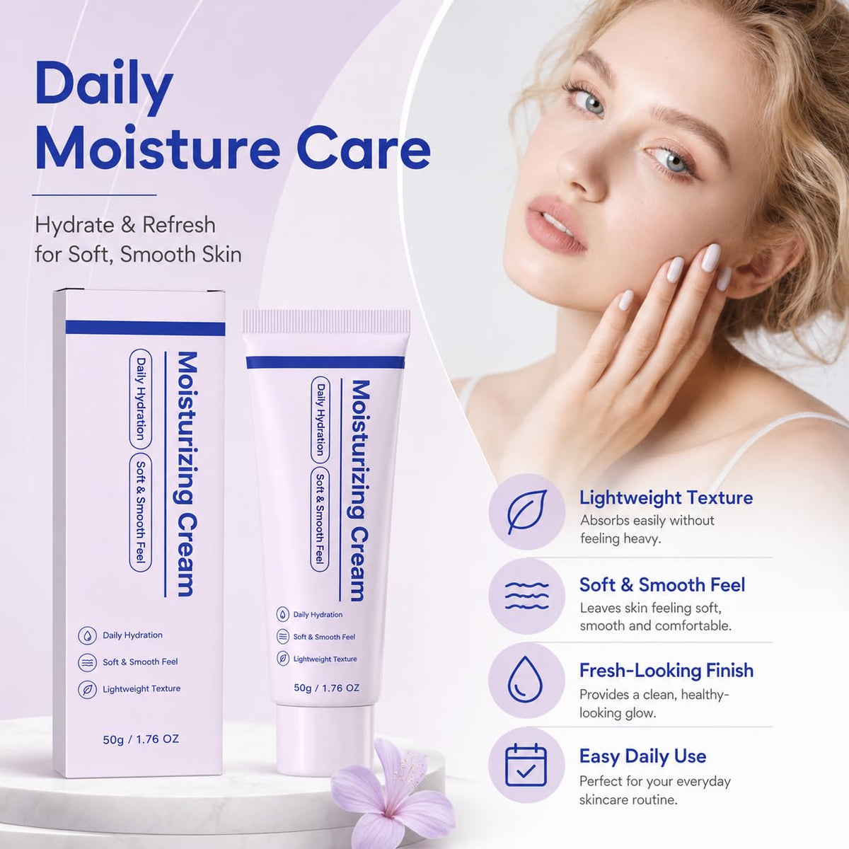 Lightweight Daily Facial Moisturizing Cream 4pack cream - Amavheaf Official Imagery - 3