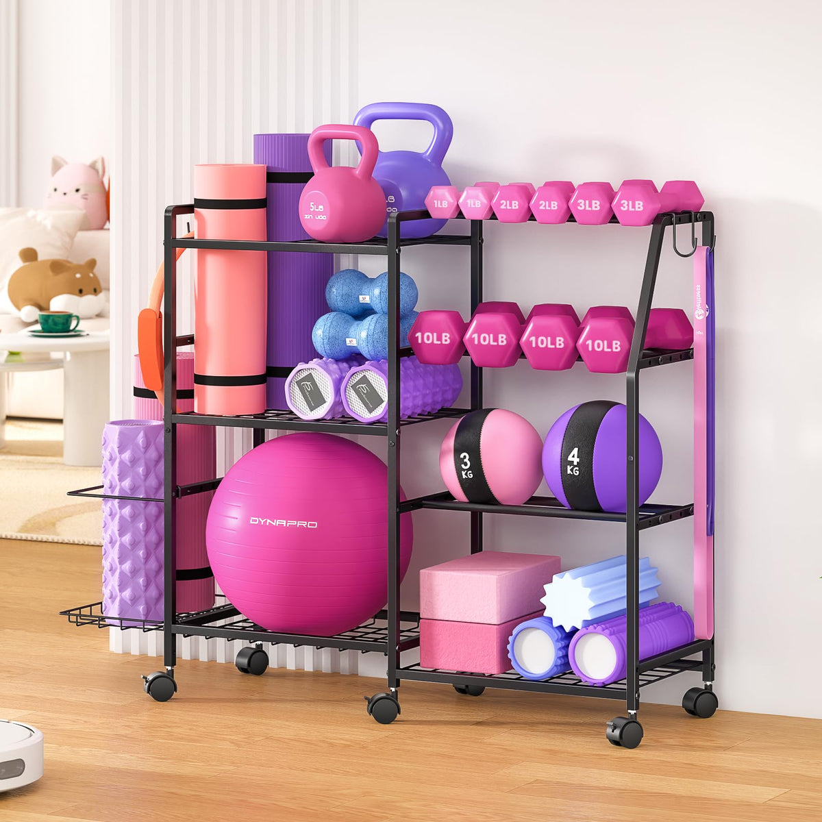 Dumbbell Rack Weight Rack for Home Gym Yoga Mat Storage Rack - 3IngSeagulls Official Imagery - 1