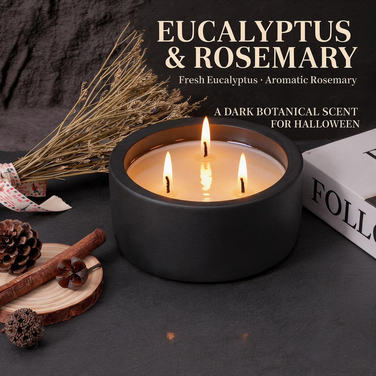 Viyffo 20oz Large Fall Scented Candle Eucalyptus Rosemary 3 - Viyffo Official Imagery - 3