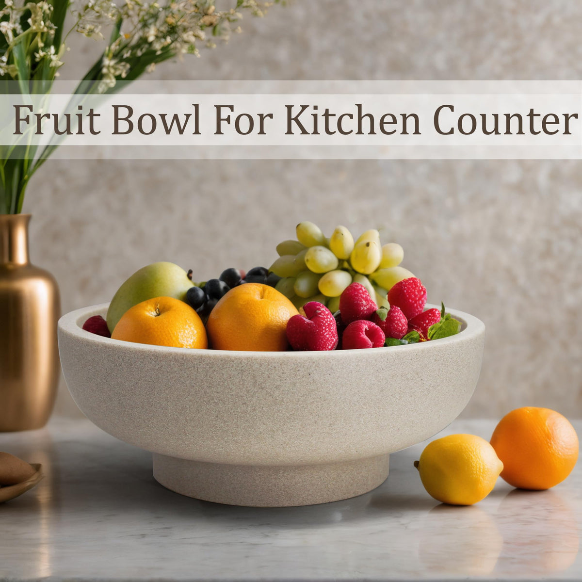 LIN CHUAN Decorative Bowl Large Fruit Bowl Sand Beige - LIN CHUAN Official Imagery - 5