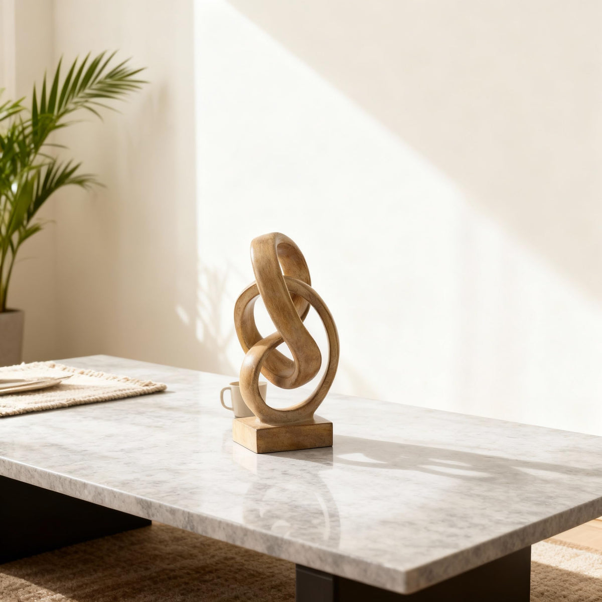 Abstract wood toned knot sculpture geometric decorative - DOVDOV Official Imagery - 6
