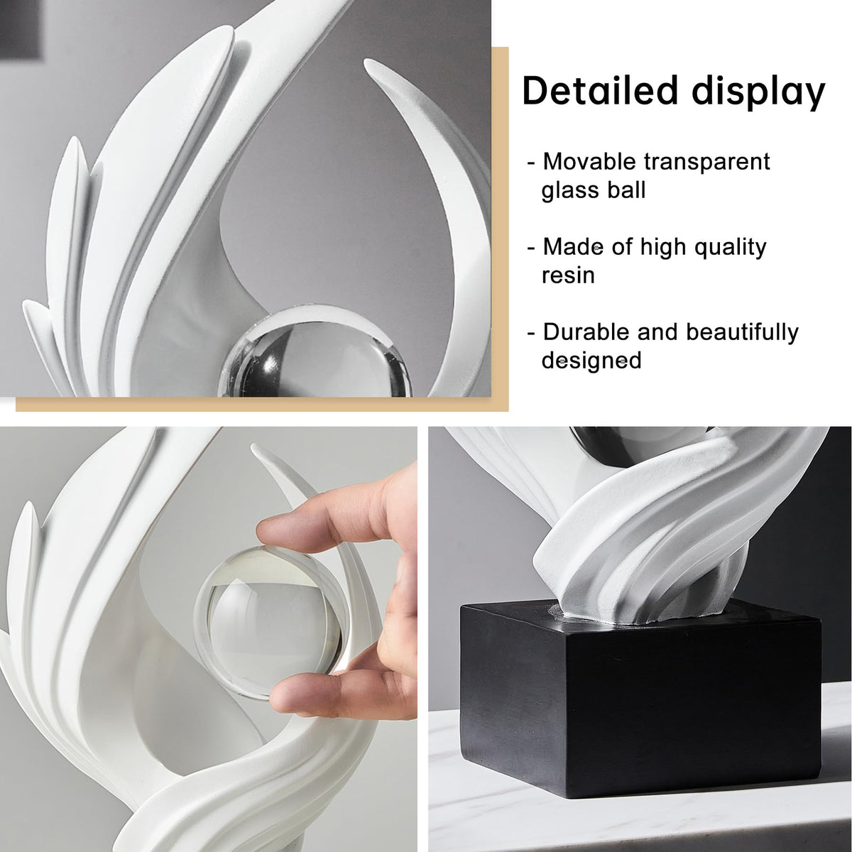 FJS Modern Abstract Sculpture for Coffee Table Living Room - FJS Official Imagery - 6