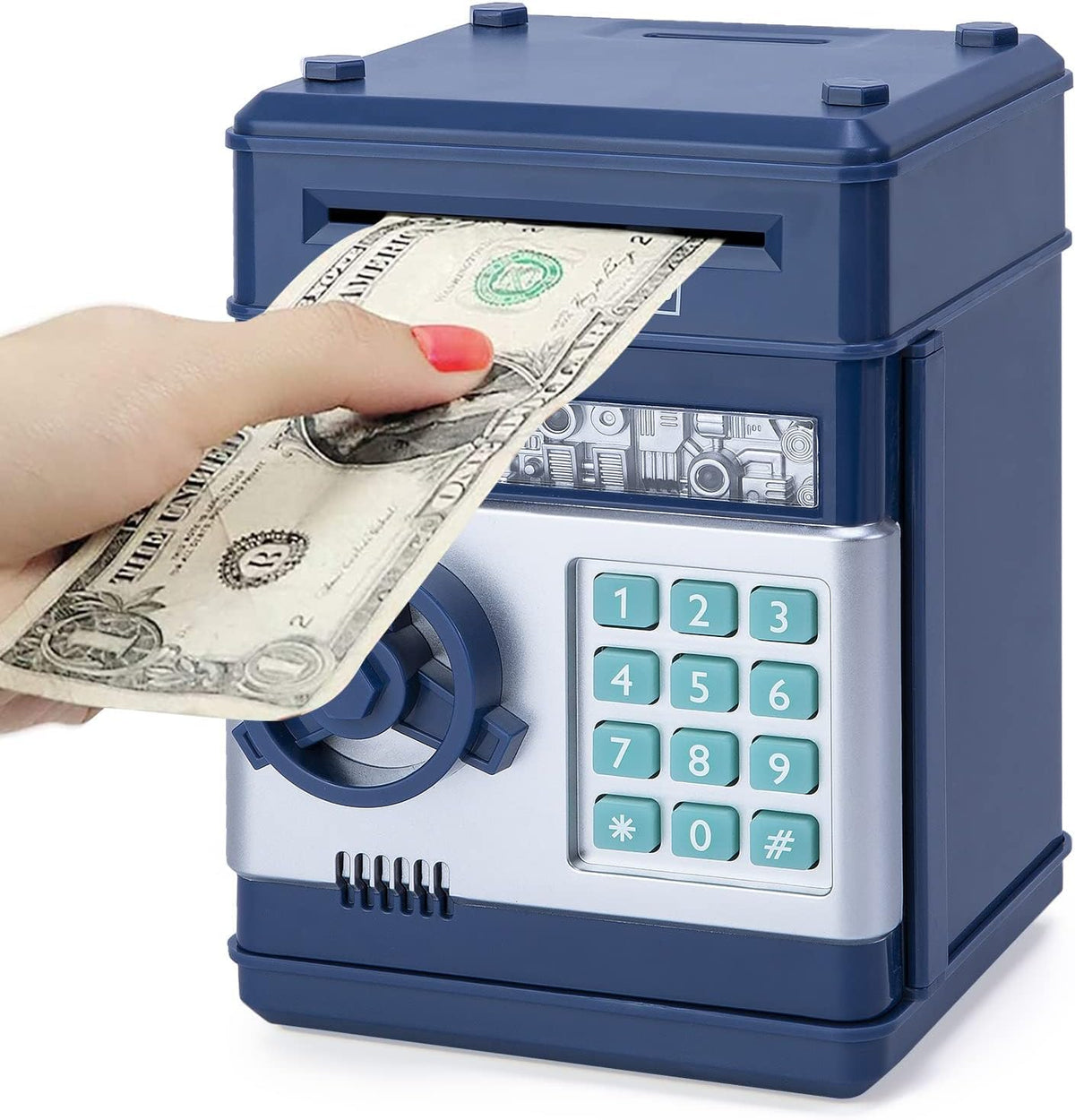 Refasy Piggy Bank Cash Coin Can ATM Bank Electronic Coin
