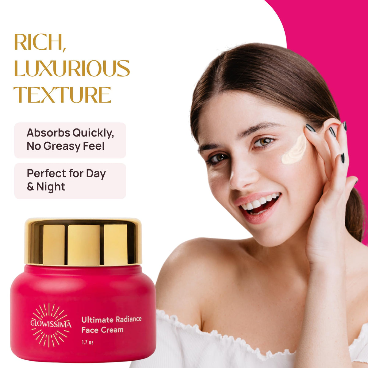 Ultimate Radiance Face Cream Nourishing Moisturizer Smooths - GLOWISSIMA Official Imagery - 6