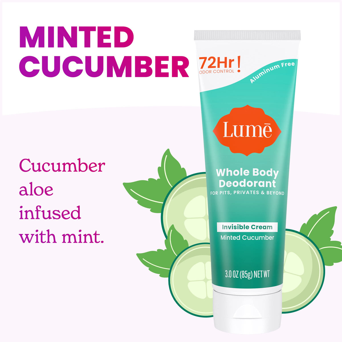 Lume Whole Body Deodorant – packaging and label