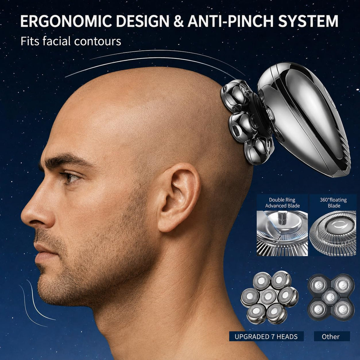 Electric Shaver for Men 7D Rechargeable Wet Dry Electric - NEXOL Official Imagery - 8
