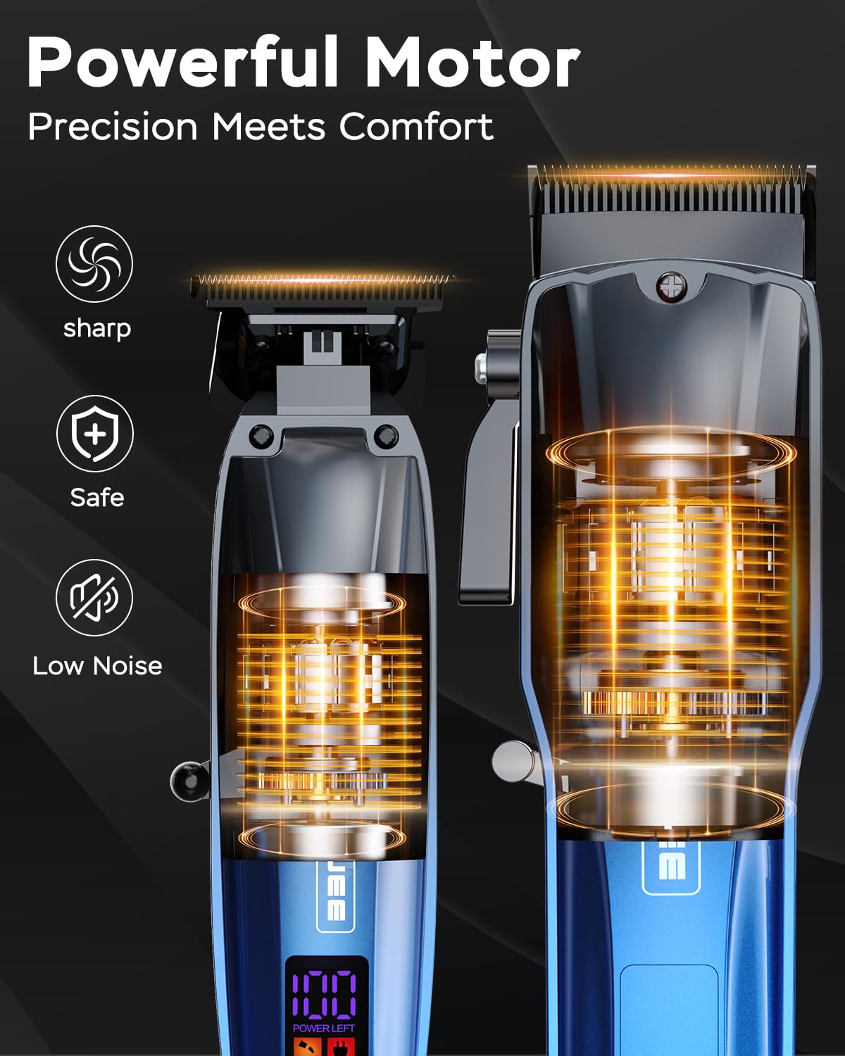 Cordless Hair Clippers and Trimmer Set for Men - GinJee Official Imagery - 5