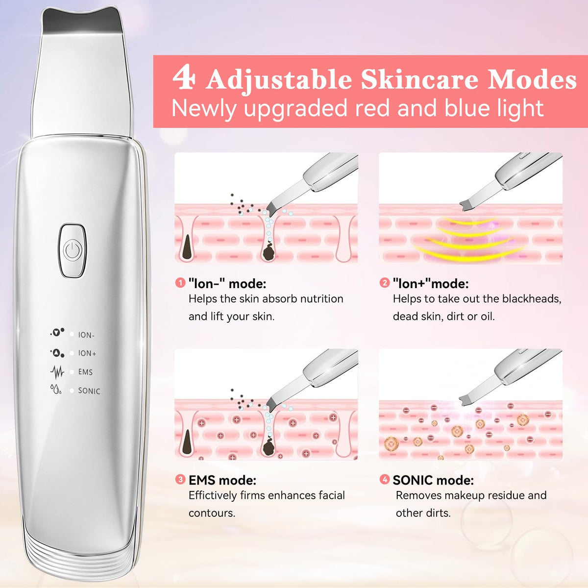 Blackhead Remover Tools 4 in 1 Skin Scrubber Face Spatula - Virviuandy Official Imagery - 5