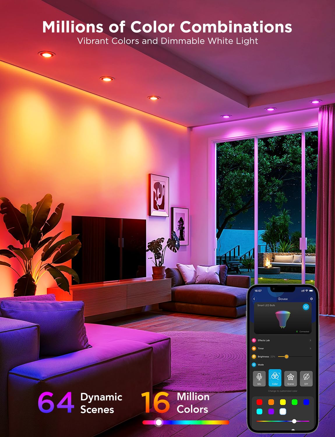Govee GU10 Smart Bulb MR16 LED Bulbs 400LM 4 Pack GU10 Base - Premium Selection Official Imagery - 4