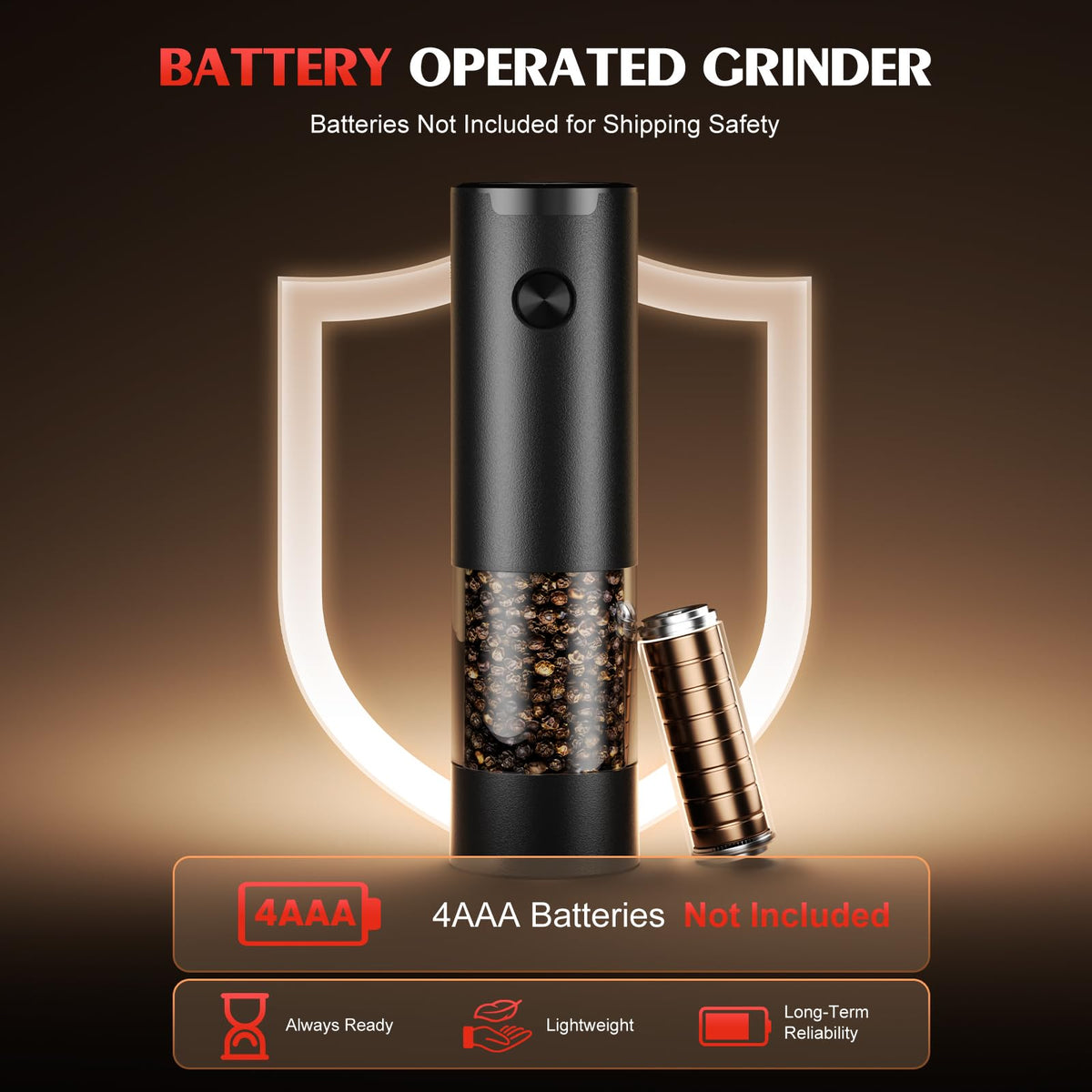 ioion Electric Salt and Pepper Grinder Set Automatic Battery – packaging and label