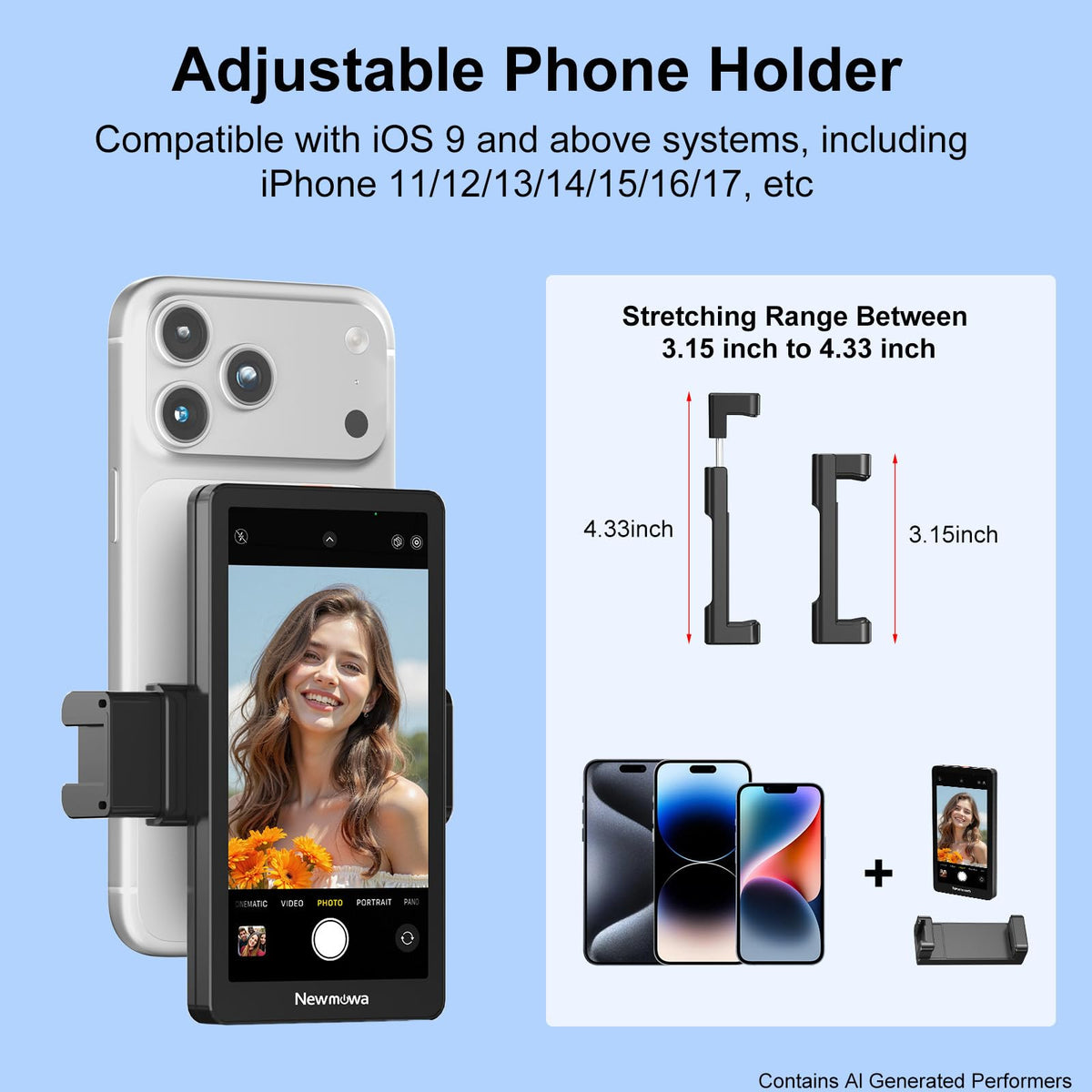 Newmowa Magnetic Phone Clip Selfie Monitor Screen for iPhone - Newmowa Official Imagery - 4