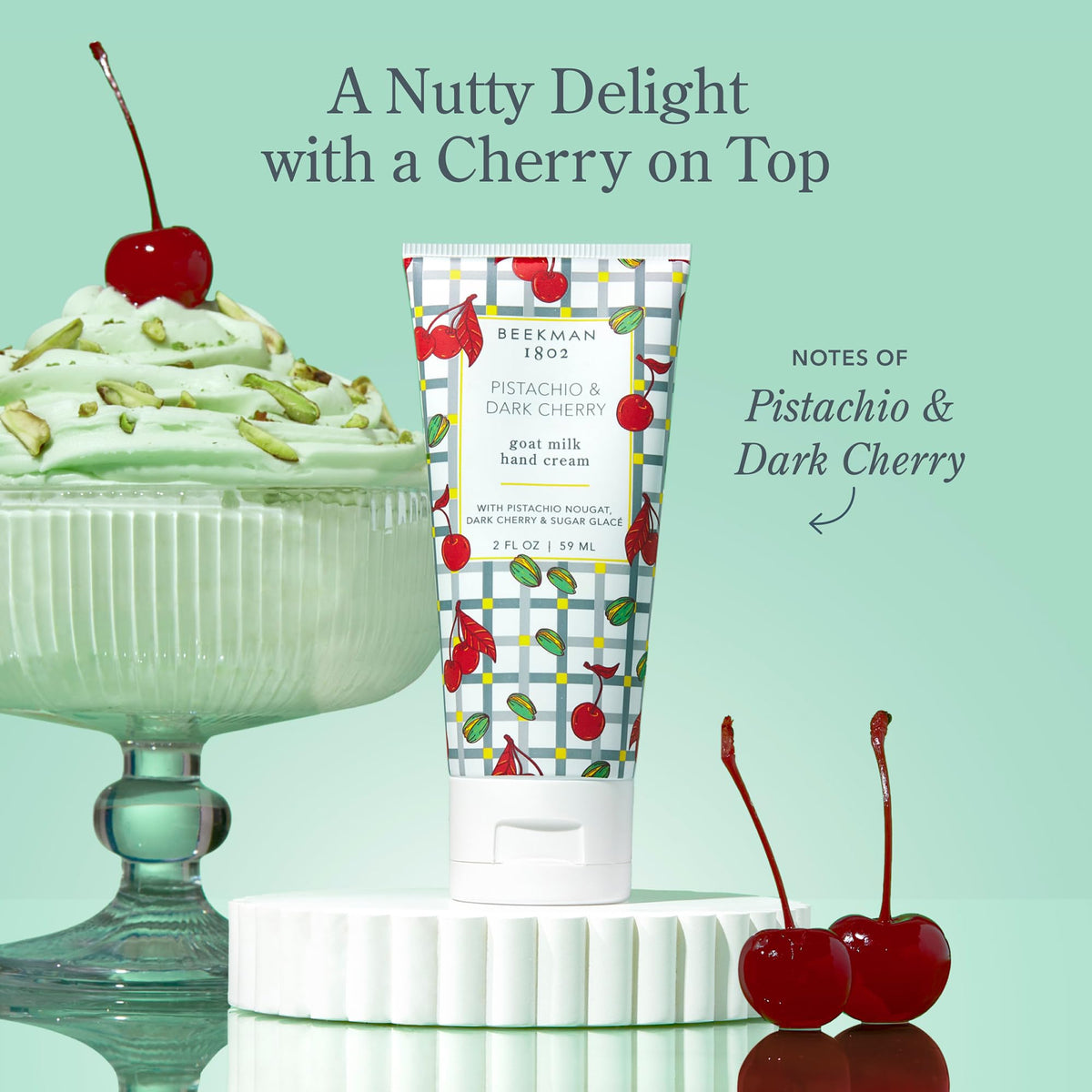 Beekman 1802 Pistachio Dark Cherry 3 Piece Bodycare Sampler - Beekman 1802 Official Imagery - 3