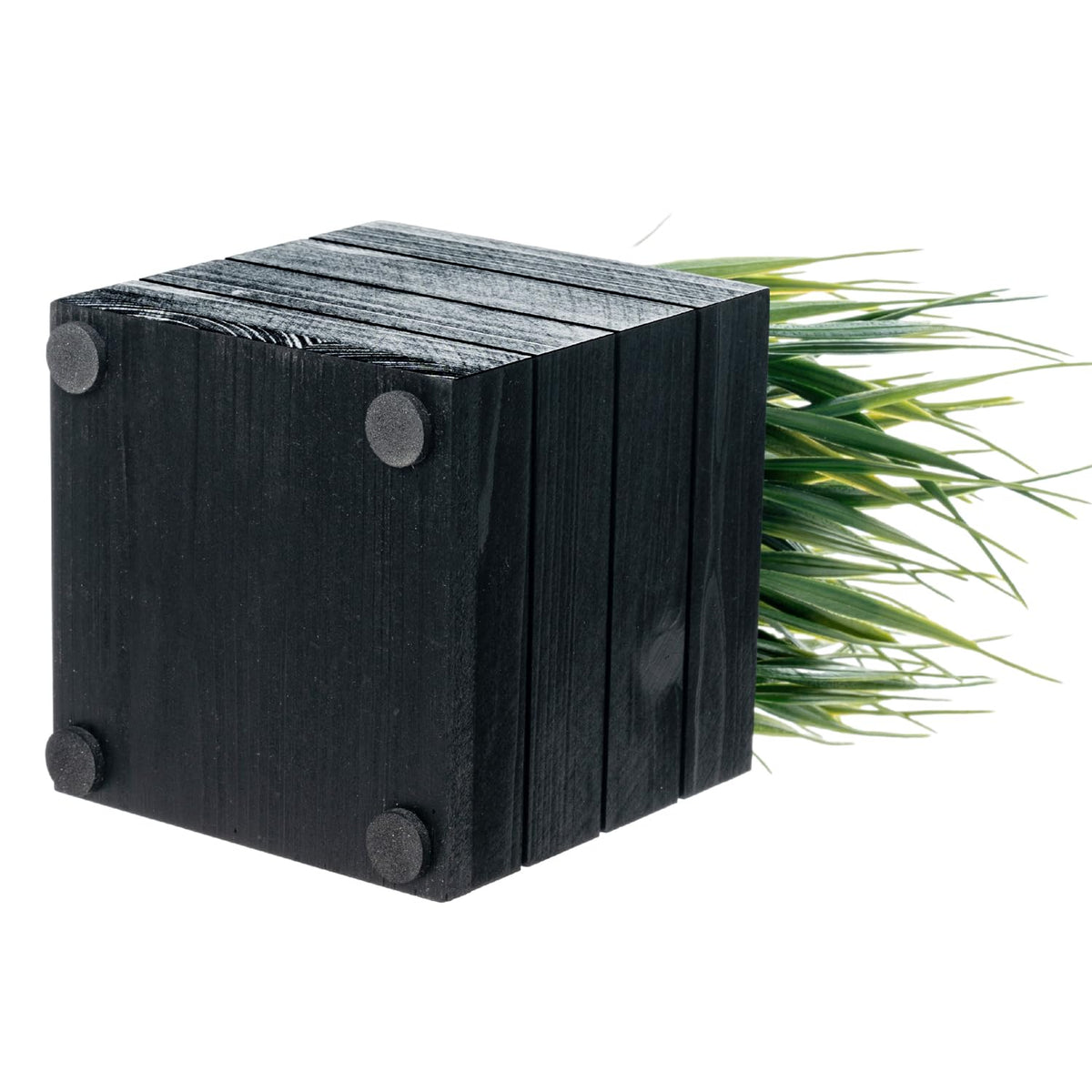 MyGift Artificial Green Grass Plants in Vintage Black Wood 4 - MyGift Official Imagery - 8