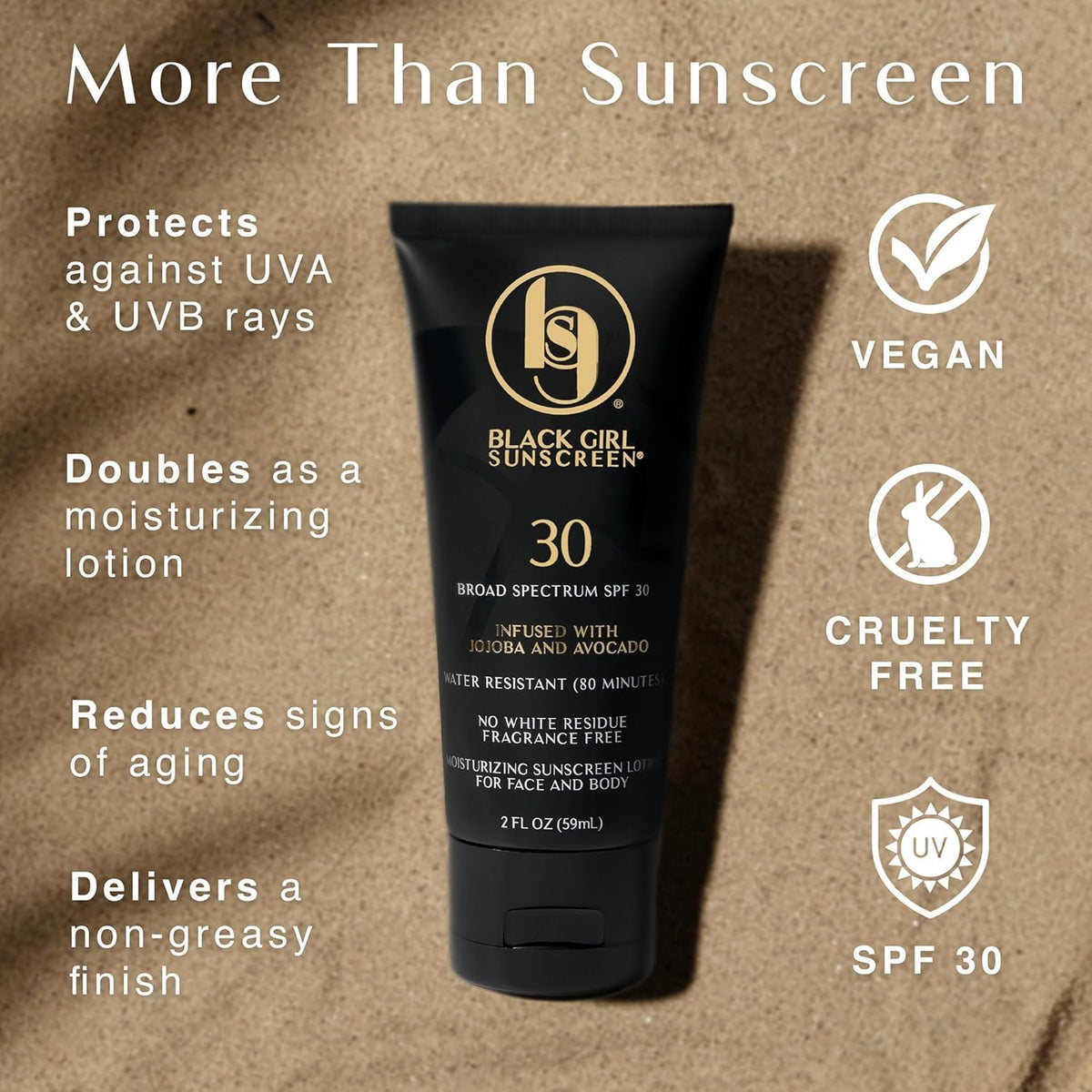 Black Girl Sunscreen Original SPF 30 Face Body Sunscreen 2 – packaging and label