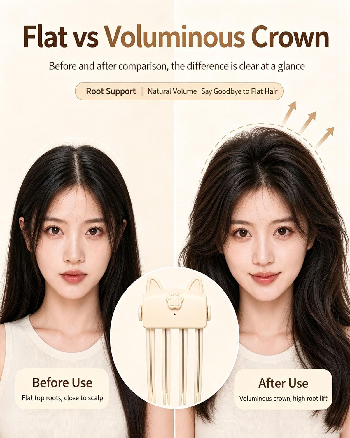 Cat Paw Heating Comb Wireless Heated Volumizing Root Lift - Premium Selection Official Imagery - 6
