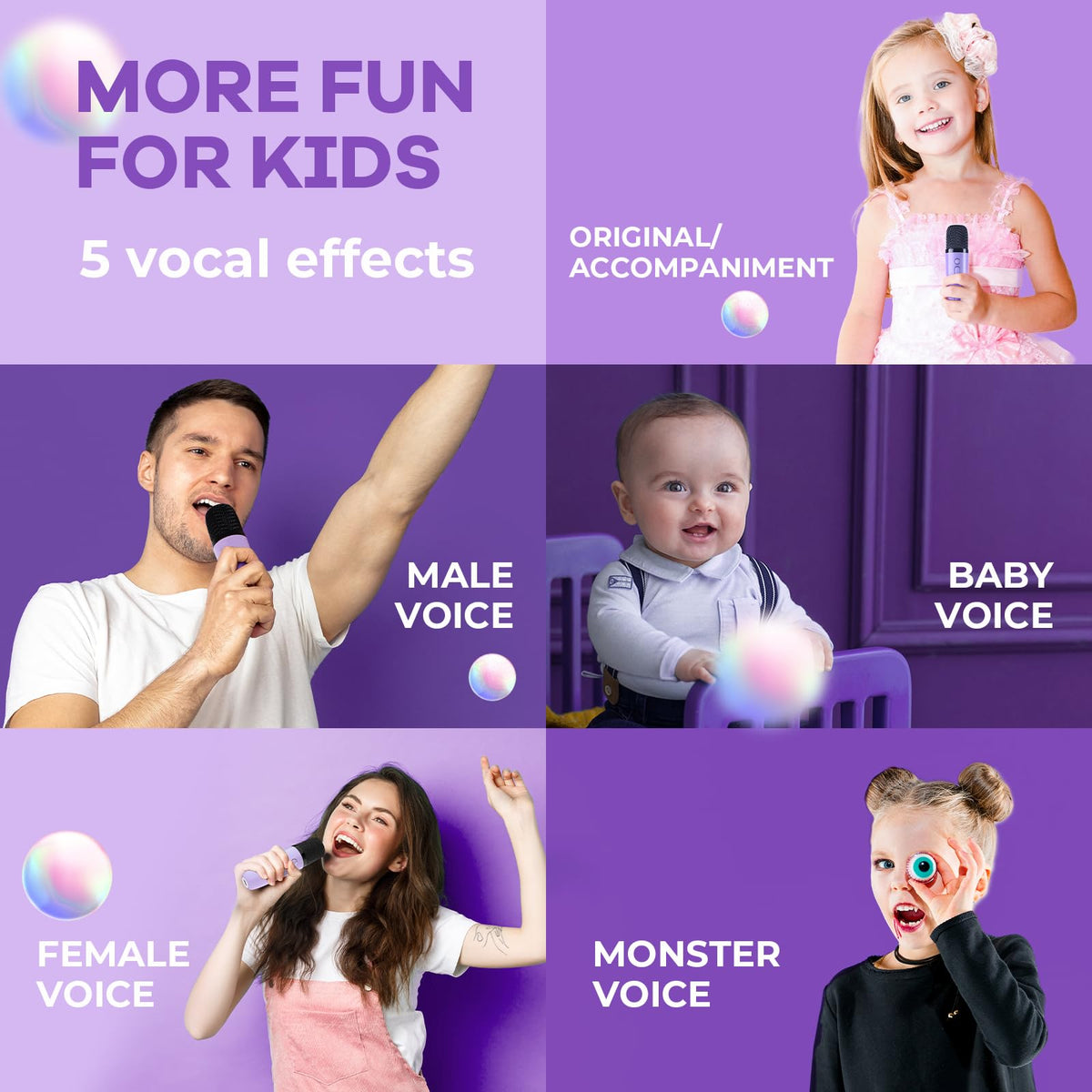 YLL Karaoke Machine for Kids Birthday Gifts for Girls 3 4 5 – back view and specifications