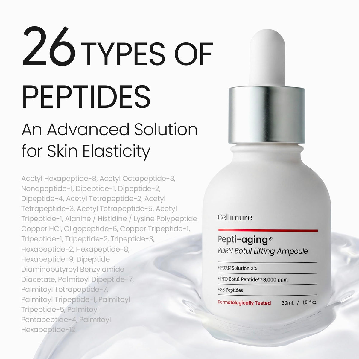 PDRN Peptide Ampoule Korean Anti Aging Serum 1 01 fl oz - Cellimure Official Imagery - 8