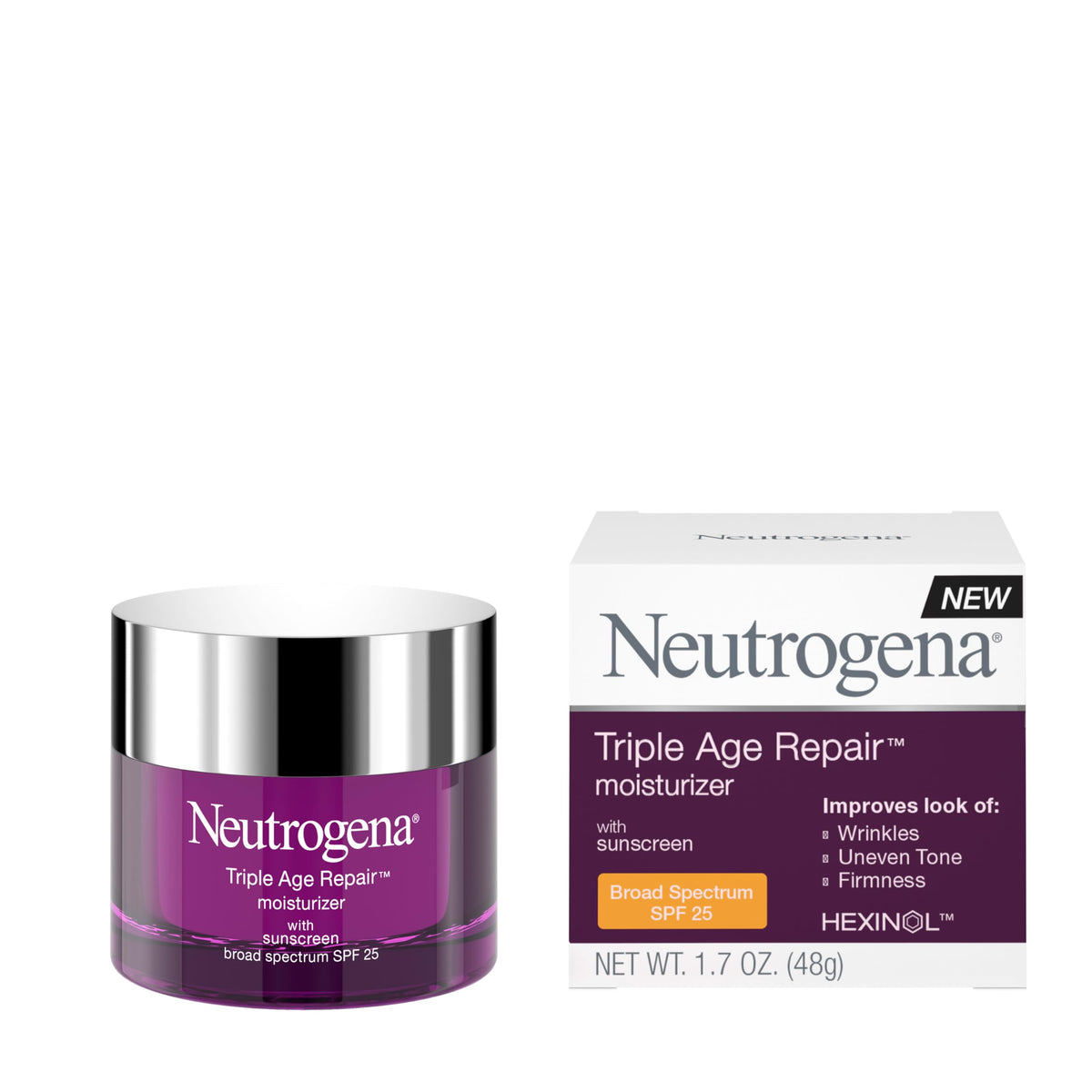 Neutrogena Triple Age Repair Face Moisturizer SPF 25 1 7 fl – product photo (Face Moisturizers)
