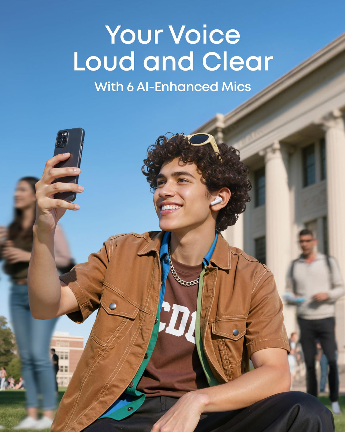 soundcore P31i by Anker Translation Earbuds with Real Time – back view and specifications