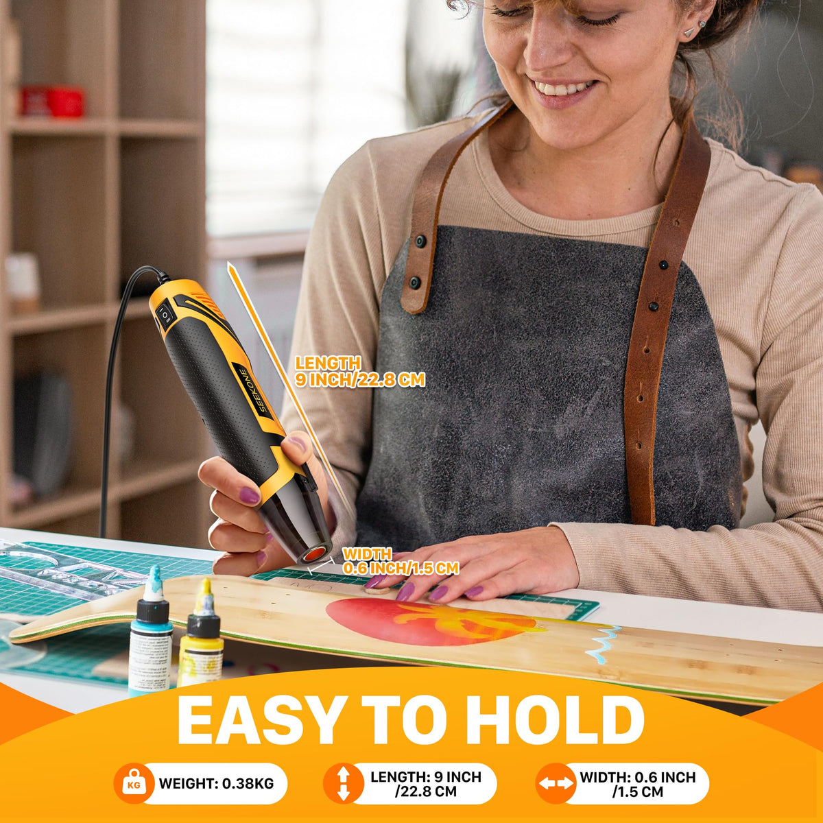 SEEKONE 350W Mini Heat Gun with 2 Temp Settings 842 500 – packaging and label