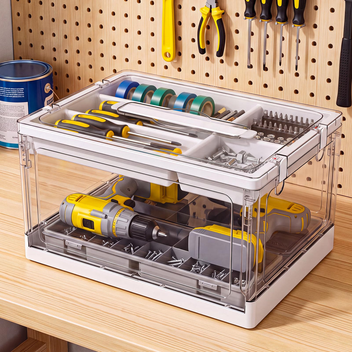 24QT 2Packs Clear Craft Organizers and Storage with Trays - GeeBom Official Imagery - 7