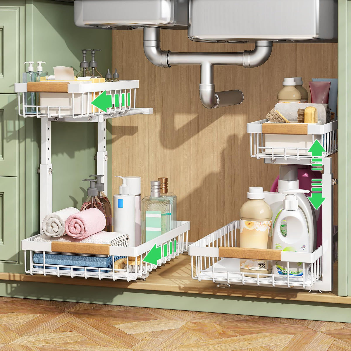 Kitstorack Under Sink Organizer 2 Tier Under the Sink - Kitstorack Official Imagery - 1