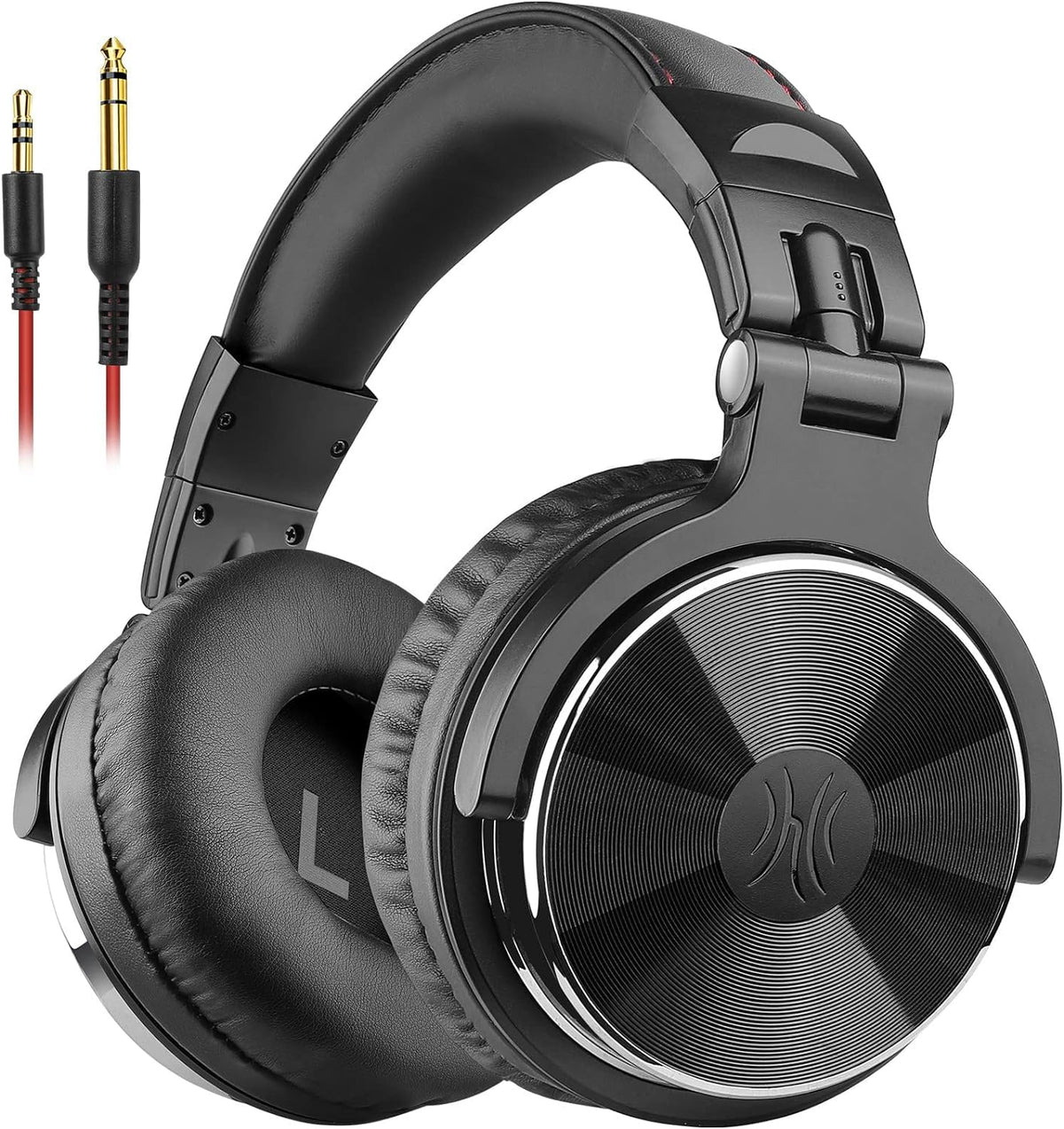 OneOdio Wired DJ Hi Res Over Ear Headphones for PC Keyboard – Black, Leather, Metal, Plastic, 50 millimeters