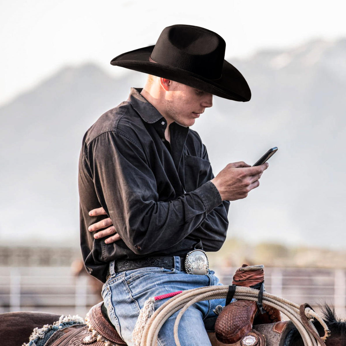 FLUFFY SENSE Cowboy Hat for Women and Men with Shapeable - FLUFFY SENSE. Official Imagery - 6