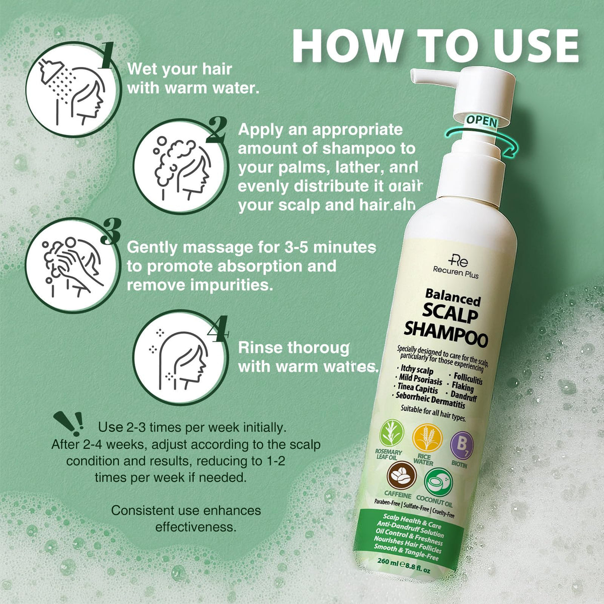 Antifungal Shampoo for Folliculitis and Seborrheic - Recuren Plus Official Imagery - 6