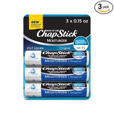 ChapStick Moisturizer Original Lip Balm Tubes SPF 15 and