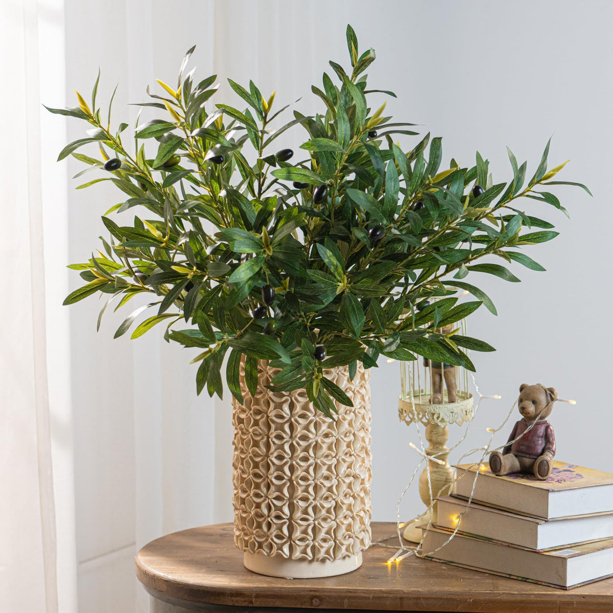 Bailikang 8PCS 24 Artificial Olive Branches Realistic Fake - Bailikang Official Imagery - 5