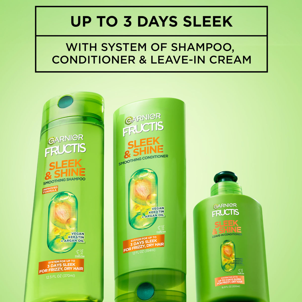 Garnier Fructis Sleek Shine Leave In Conditioner Cream 10 2 – back view and specifications