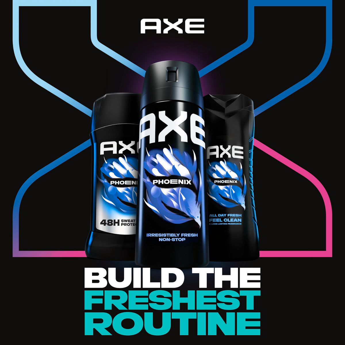 AXE Antiperspirant Phoenix 4PK 48H Sweat Odor Protection 4 – back view and specifications