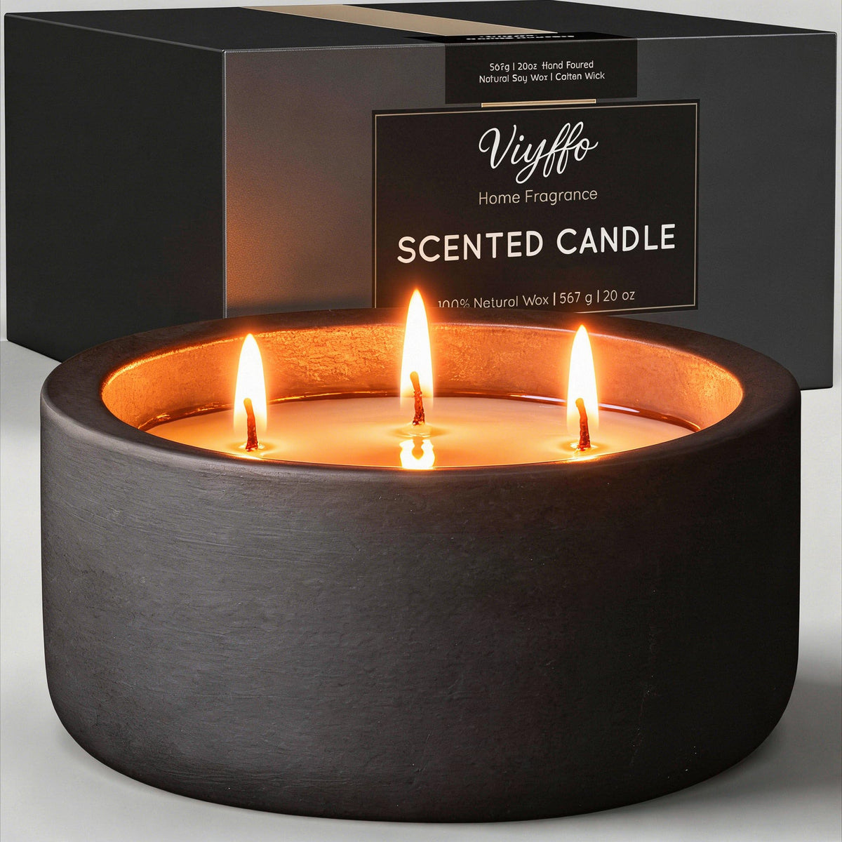 Viyffo 20oz Large Fall Scented Candle Eucalyptus Rosemary 3 - Viyffo Official Imagery - 1
