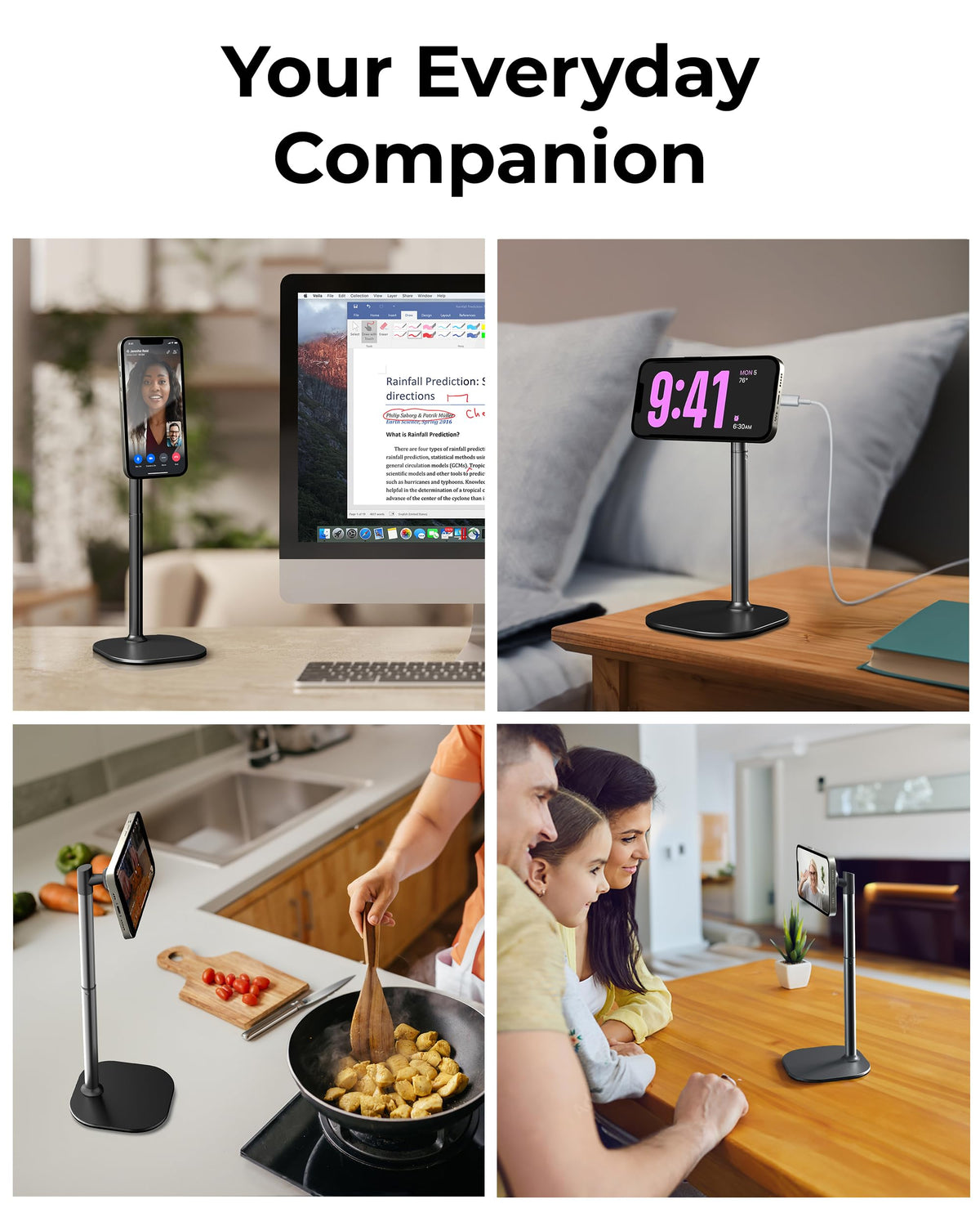 COOPER MagStand Magnetic Phone Stand for Desk MagSafe Tripod – back view and specifications