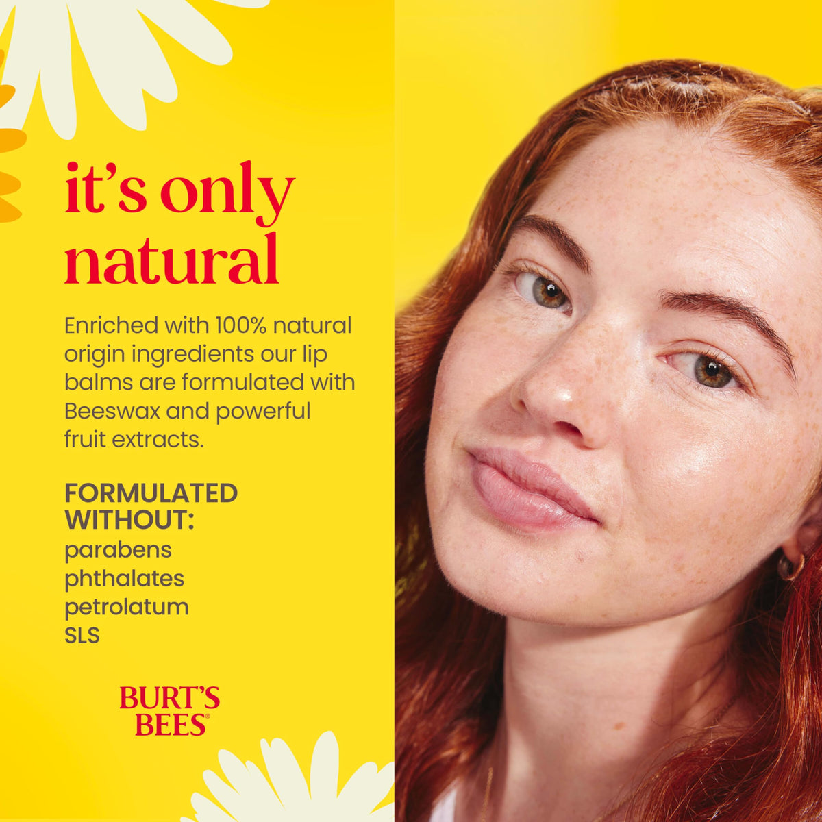 Burt's Bees Burt s Bees 100 Natural Moisturizing Lip Balm Vanilla Bean – back view and specifications