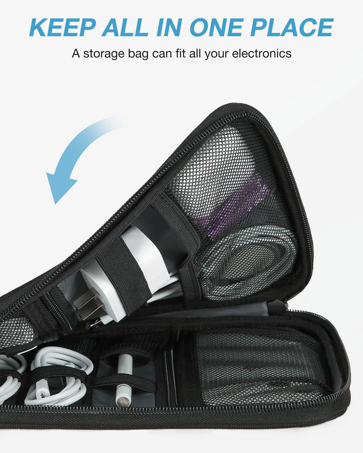 BAGSMART Large Electronic Organizer Travel Case for Tech – alternate angle