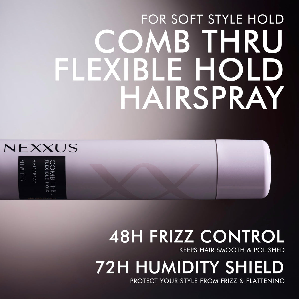 Nexxus Styling Hairspray Comb Thru Flexible Hold 10 oz – packaging and label