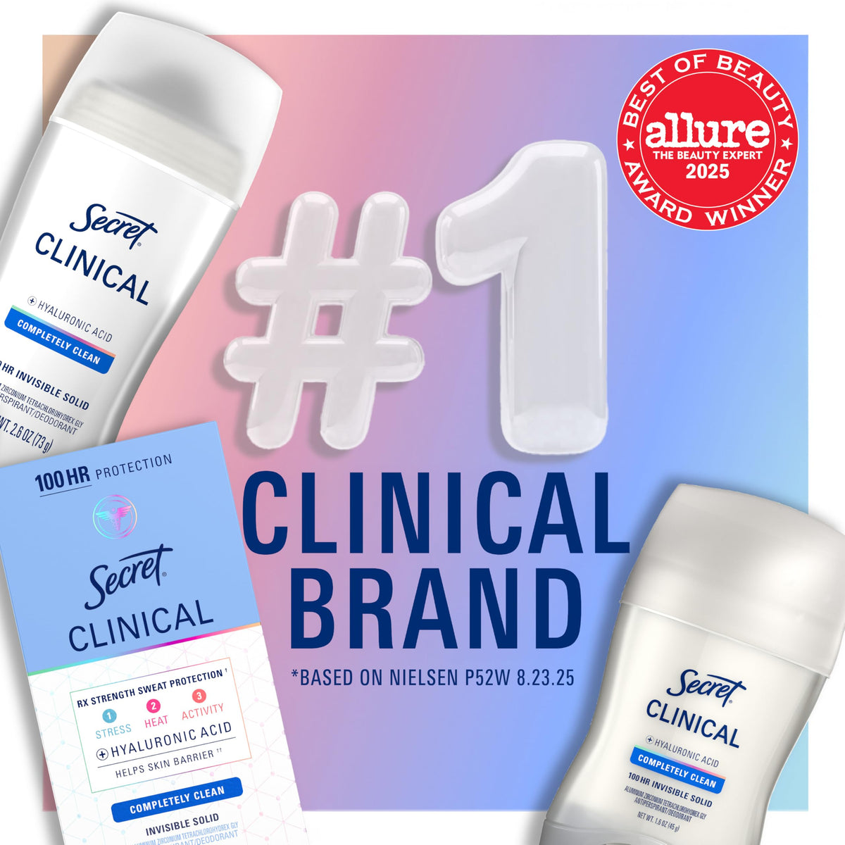 Secret Clinical Antiperspirant Deodorant for Women Stress – back view and specifications