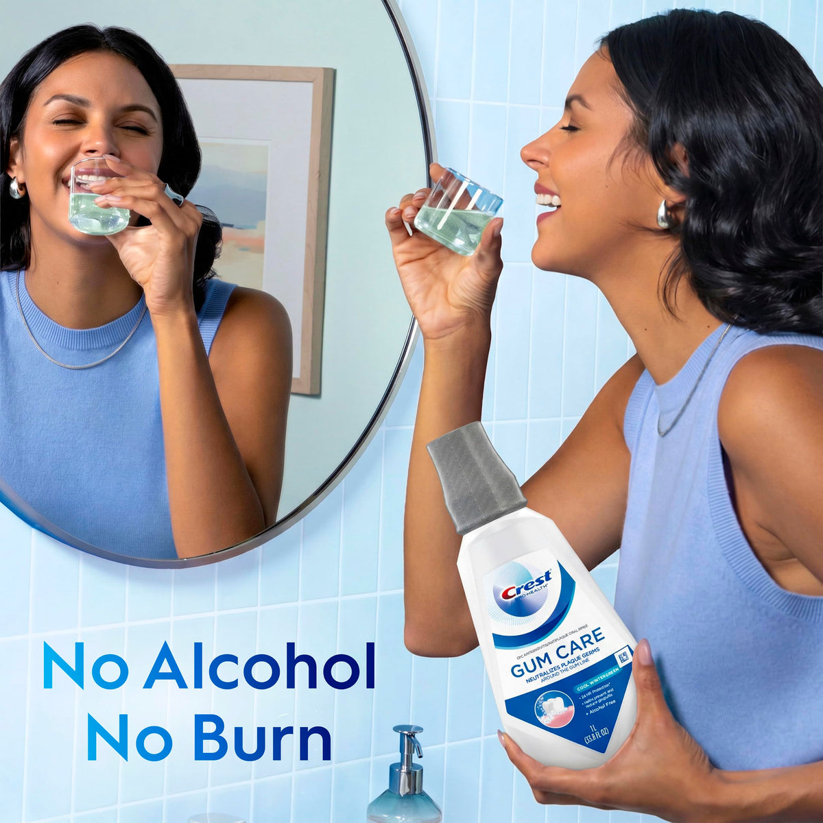 Crest Gum Care Alcohol Free Mouthwash Cool Wintergreen Value – alternate angle
