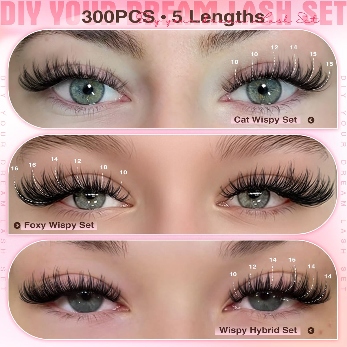 Goddvenus Lash Clusters Kit Wispy Eyelash Clusters Lashes – alternate angle
