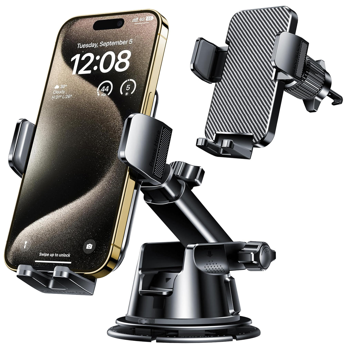 Qifutan Dash Mounted Holders Phone Holders for Your Car – Carbon Fiber, Acrylonitrile Butadiene Styrene