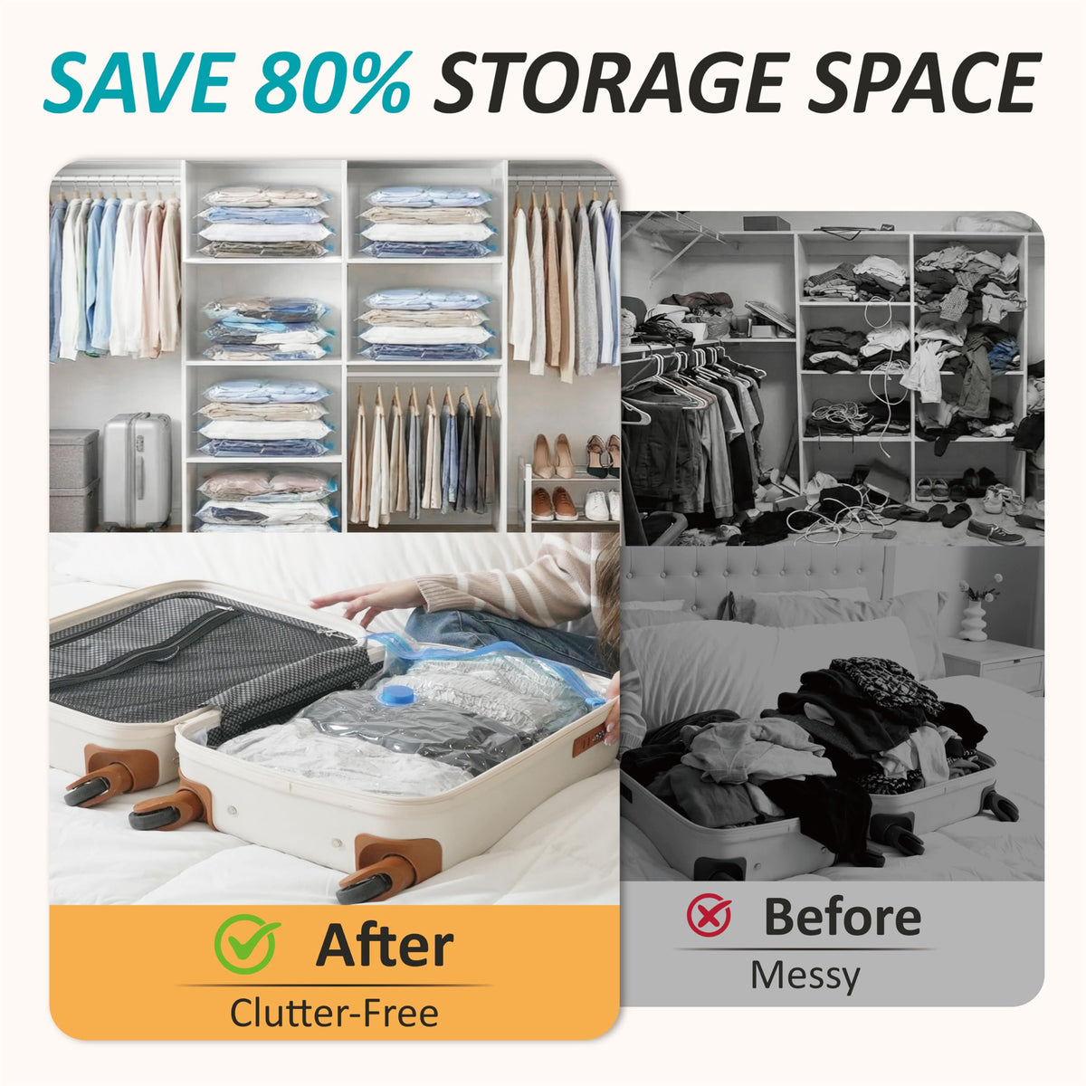 Vacuum Storage Bags with Hand Pump Vacuum Seal Space Saver - Cozy Essential Official Imagery - 5
