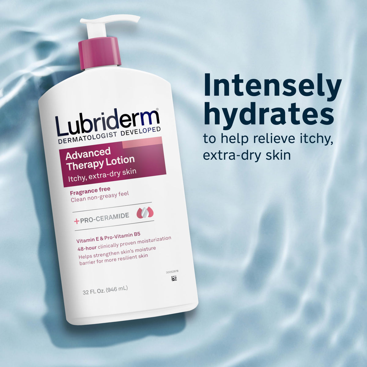 Lubriderm Advanced Therapy Hand Body Lotion Fragrance Free – packaging and label