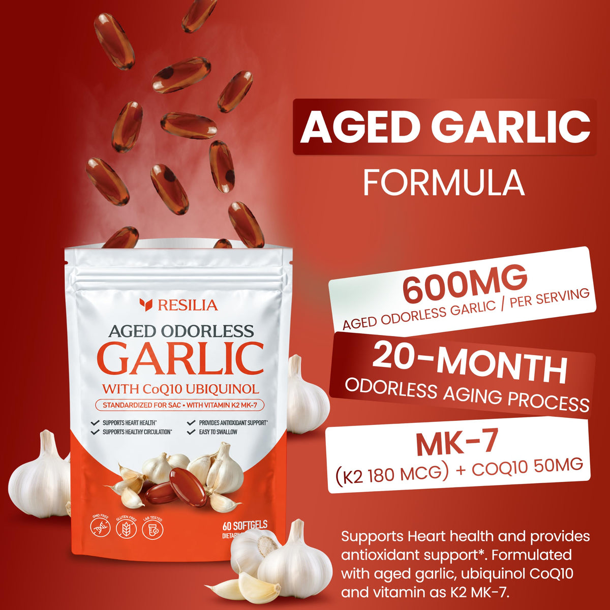 Resilia Odorless Aged Garlic Softgels - Resilia Oil Of Oregano Official Imagery - 4