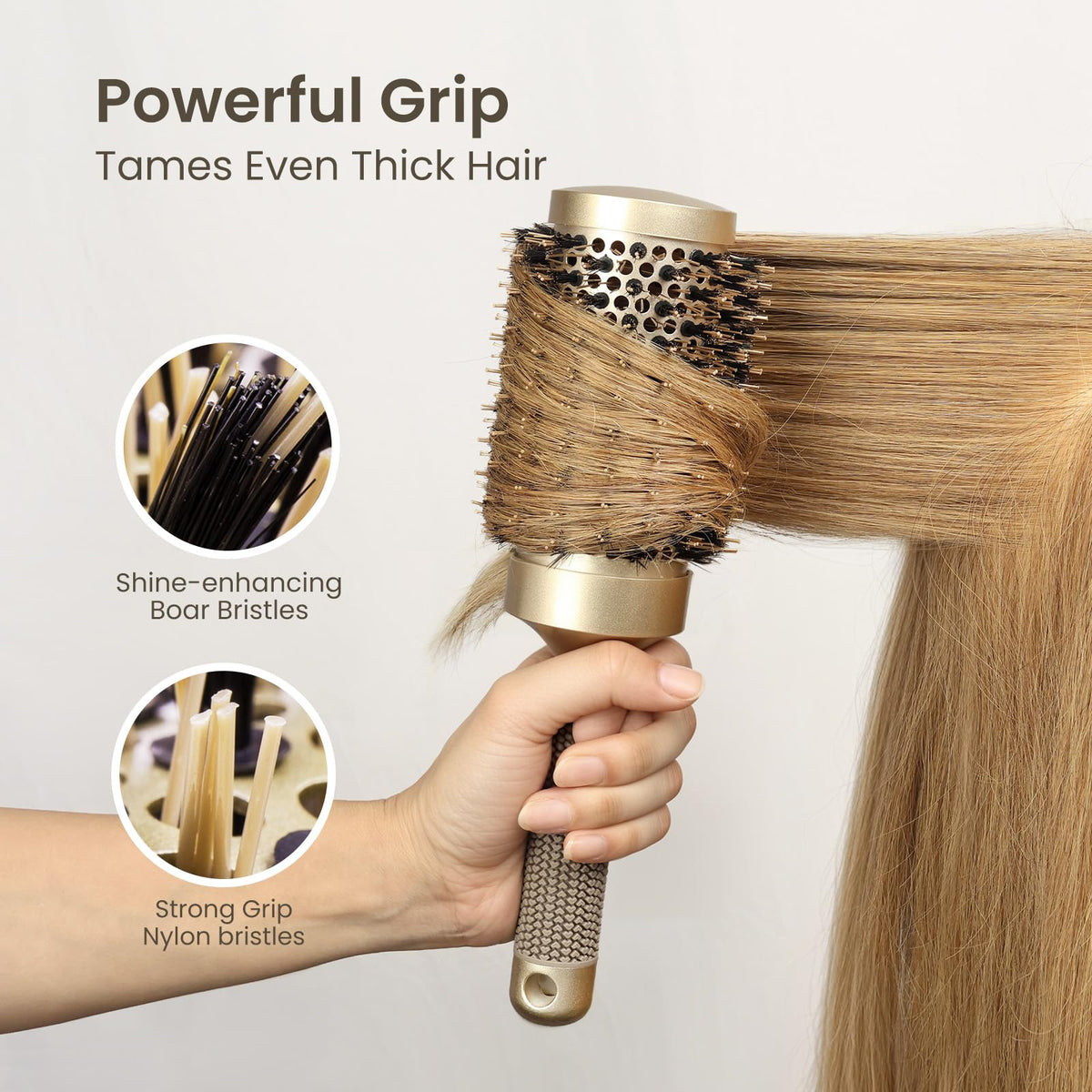 AIMIKE Round Hair Brush Nano Thermal Ceramic Ionic Tech 2 1 – back view and specifications