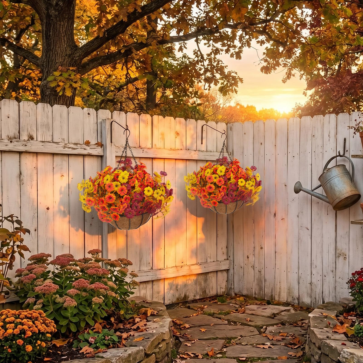 Hananona 2 Set Artificial Outdoor Fall Flowers with Hanging - Hananona Official Imagery - 7